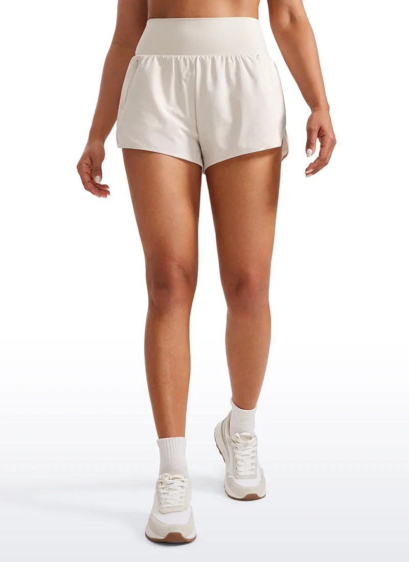 Casual Look Feathery-Fit Soft Ruffled Trim Short 3''