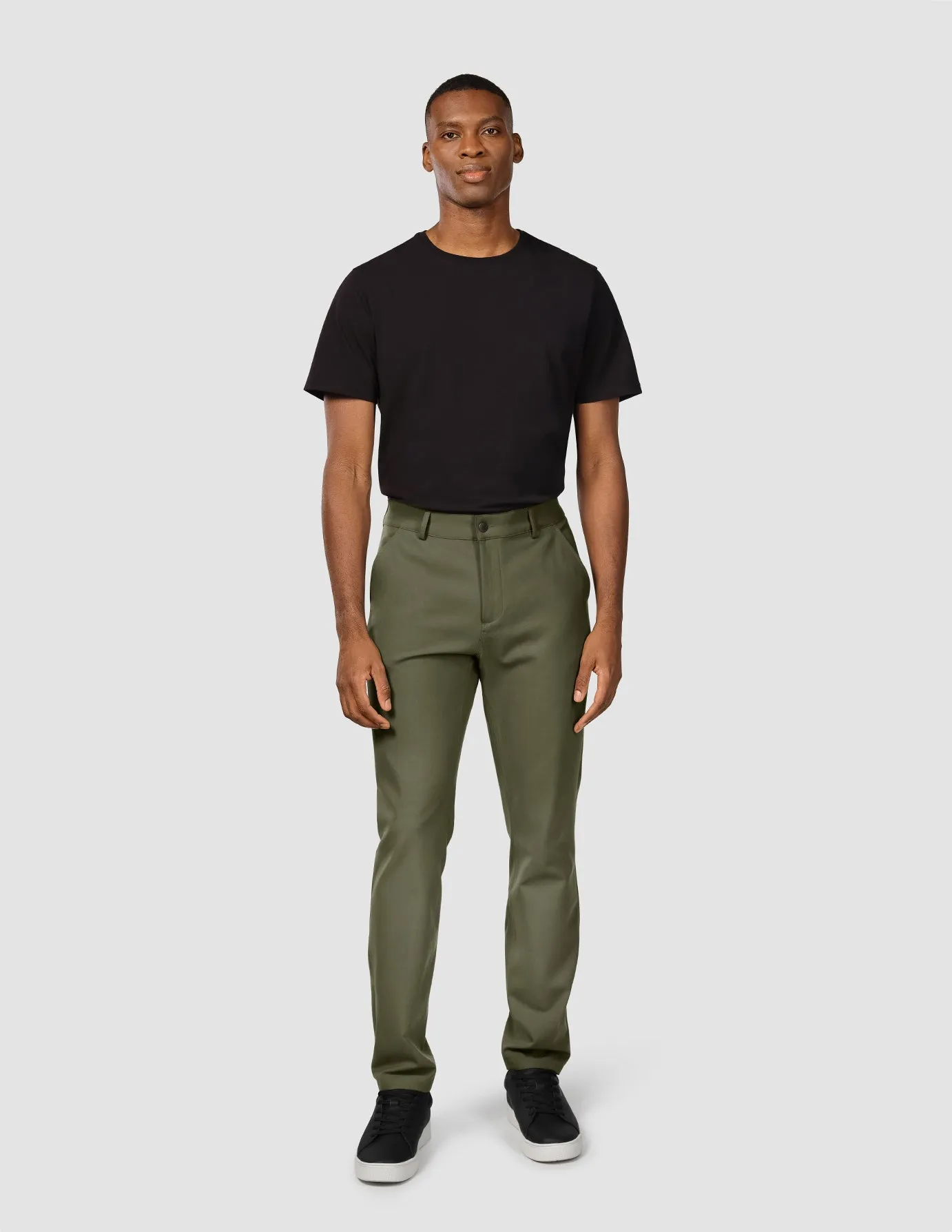 Zip Pocket Essential Pants Slim Clover Green