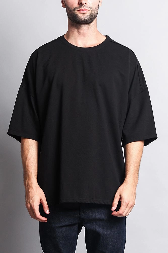 Men's Basic Overly Over Sized T-Shirt Glow In The Dark Accent Trim