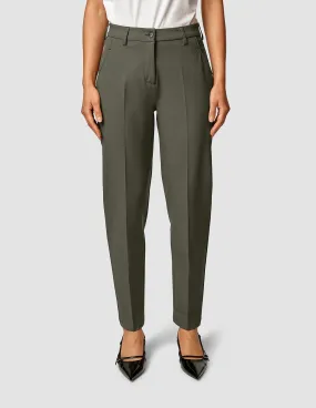 Smooth zipper closure Essential Pants Tapered Dark Olive