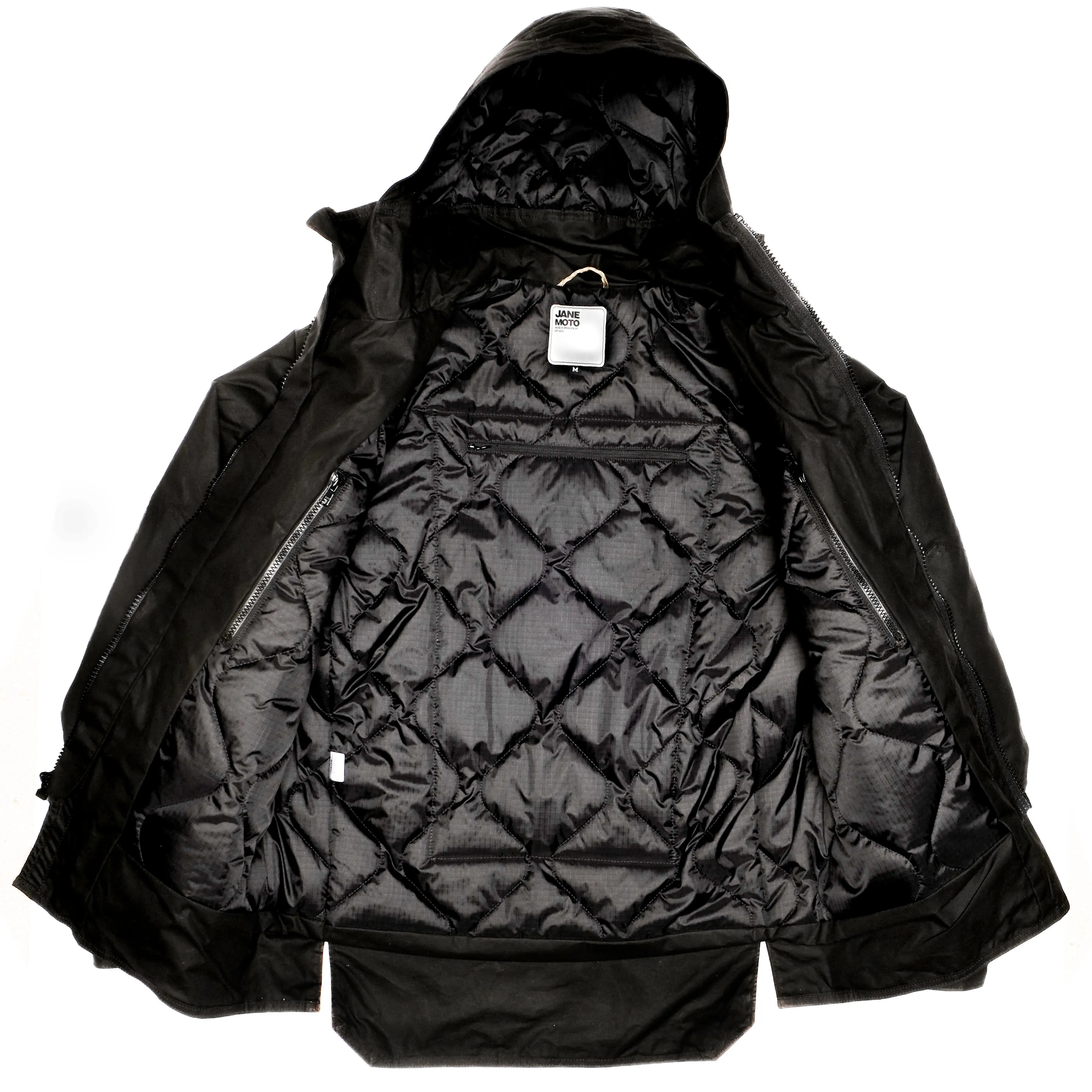 Technical Parka - Black Anti Pilling Fabric WaterResistantCoating