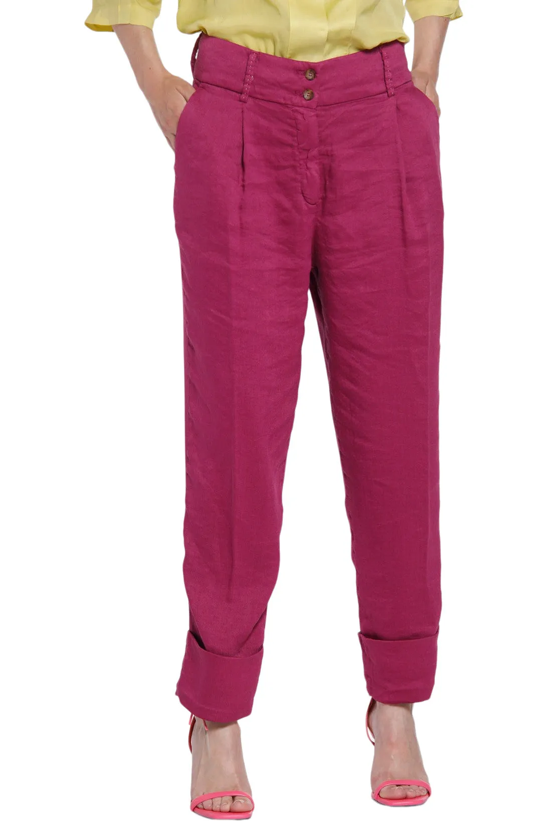 Mason's Iris Pant in Fuchsia Flexible Material Low Maintenance