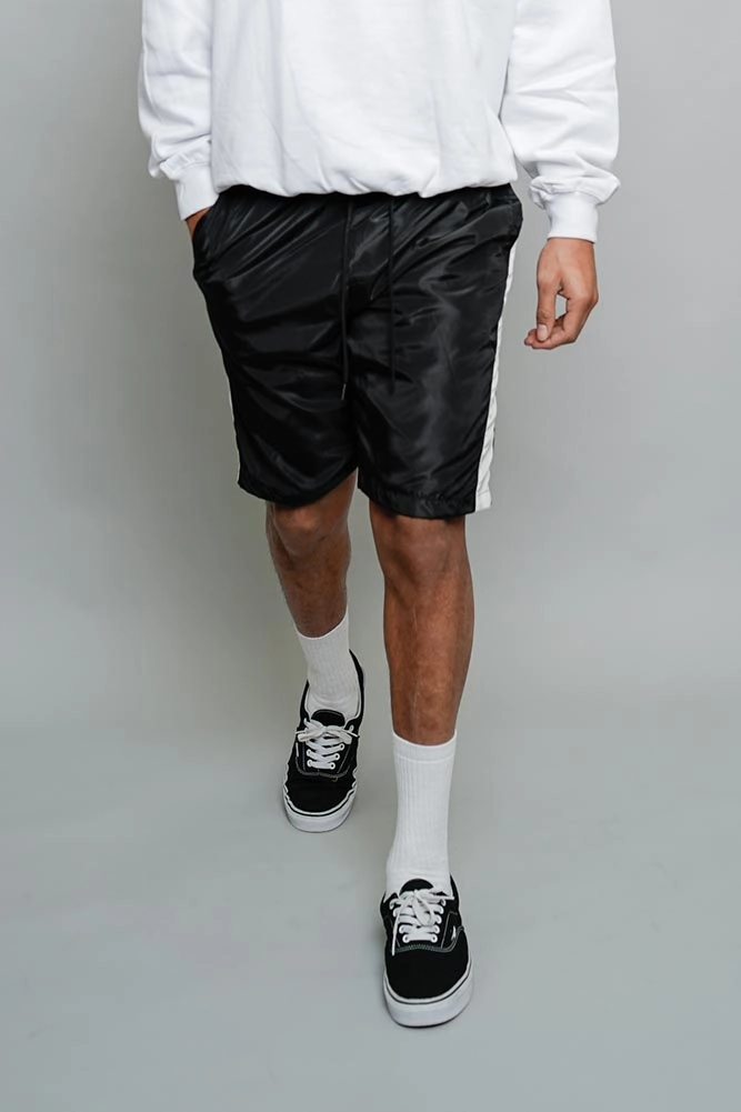 Side Striped Windbreaker Shorts Loose Design Non Irritating Tags