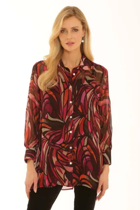 Bold Patterns Fashion Blouse Pomodoro Clothing Mosaic Long Shirt 62551