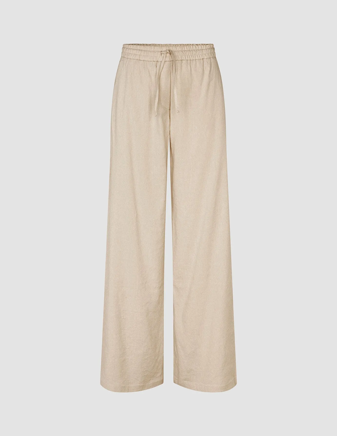 Comfort Wear Women's Linen Pants Relaxed Sandy Beige