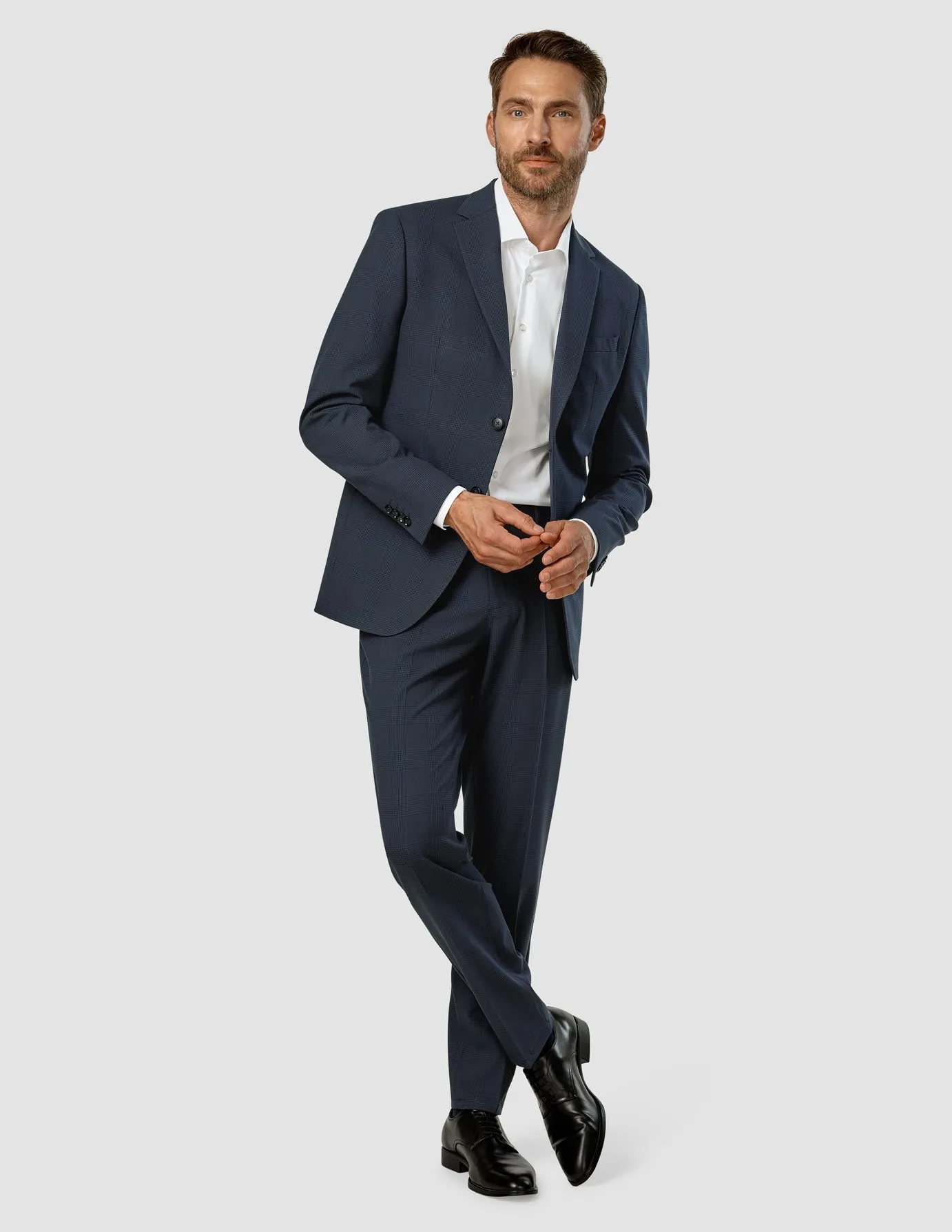 TearResistantPanels Essential Suit Pants Regular Dark Blue Check