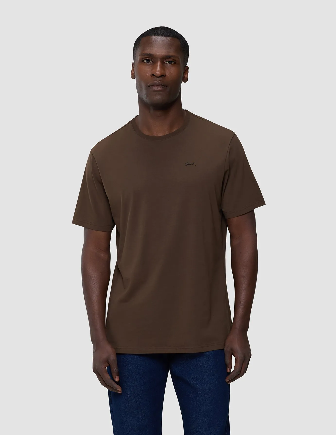 Supima Legacy T-shirt Saddle Brown simple design Adult sophistication