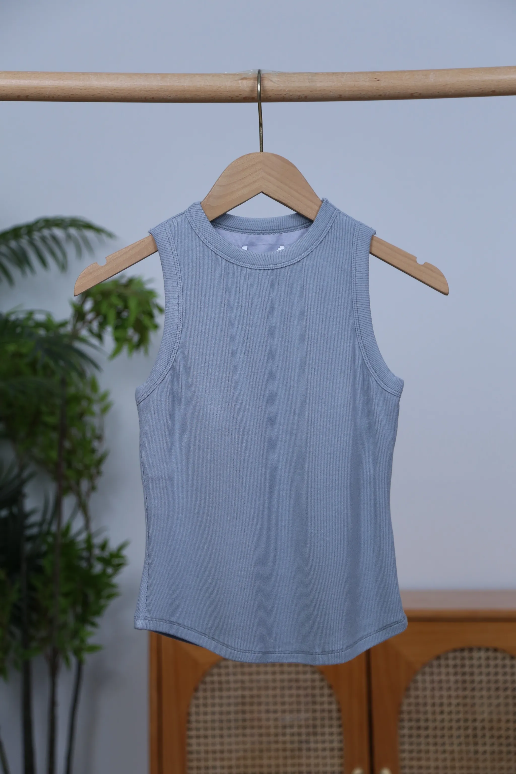 Breathable Construction Snoozie Padded Tank Dusty Blue
