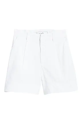 Elastic Cuff Stretch Motion Frank & Eileen Waterford Walking Shorts in White Linen
