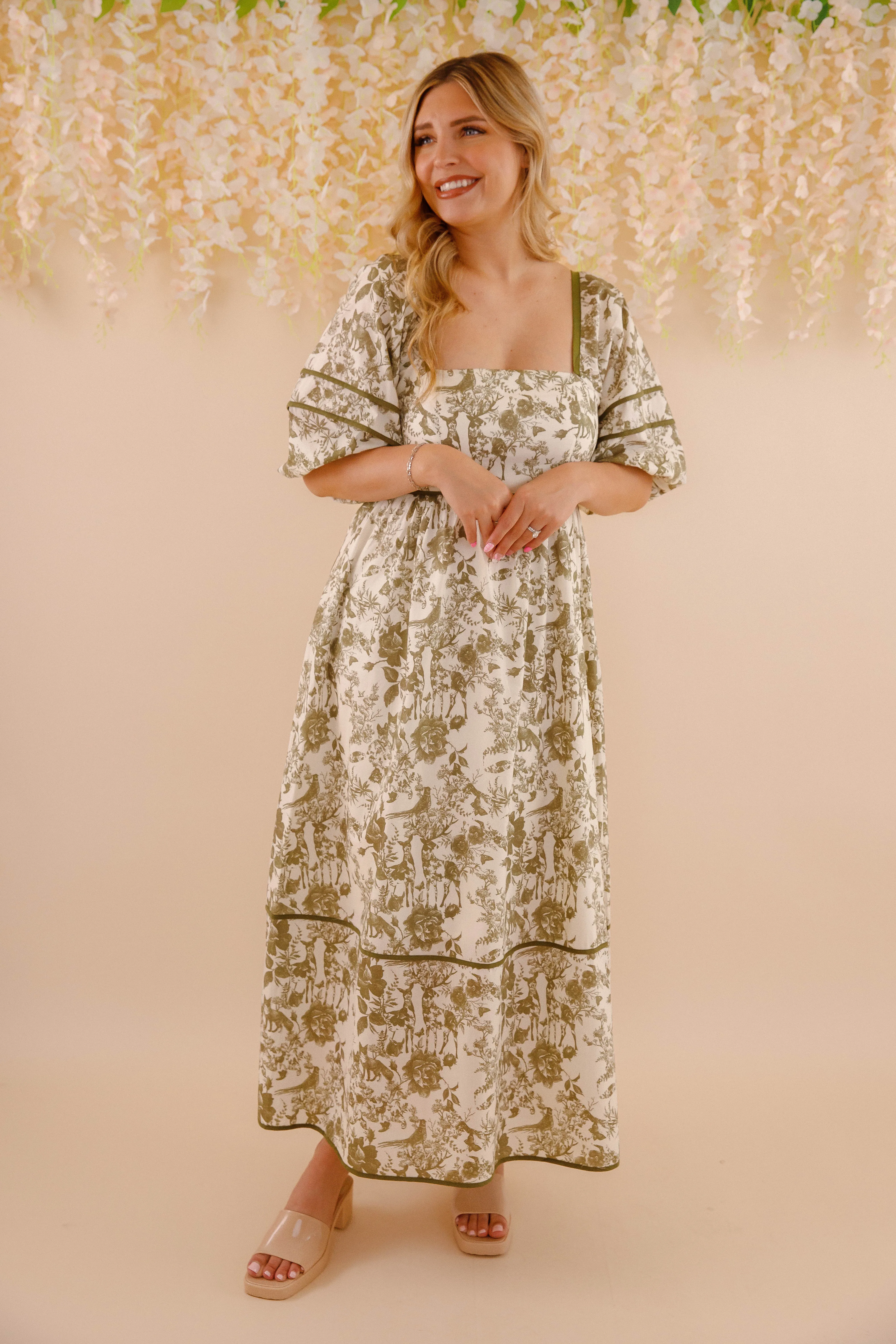 Follow Your Instincts Maxi Dress-Olive Fashion Layers Polite Color