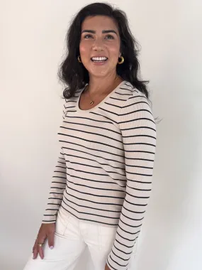 hiker Roof Lauren Long Sleeve- Birch Stripe