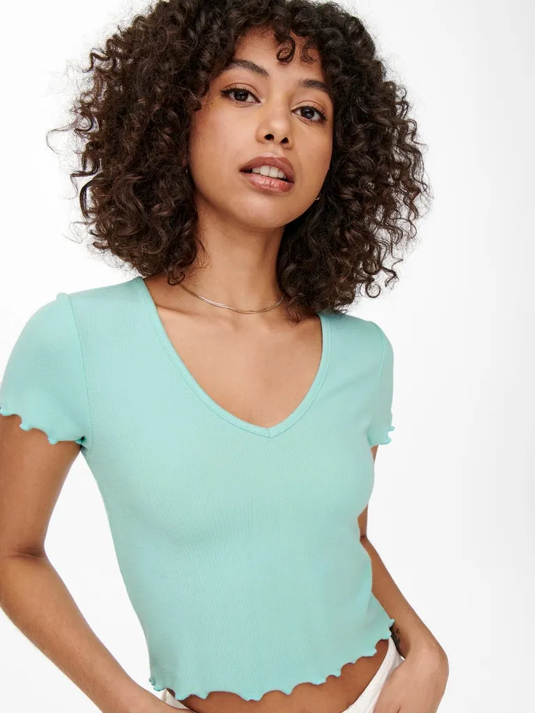 Stretch Blouse Kika Vneck Short Sleeve Top