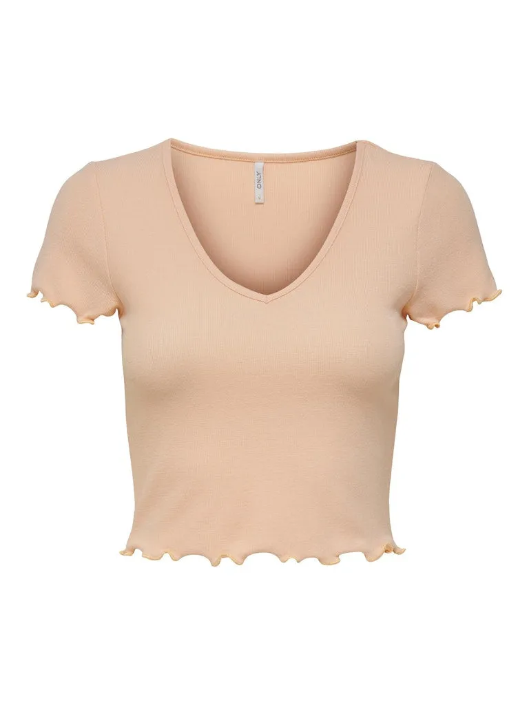 Kika Vneck Short Sleeve Top YarnDyedQuality