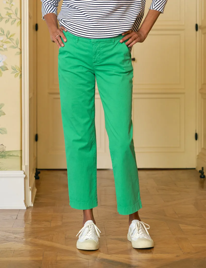 smooth zipper Frank & Eileen Westport Italian Wide-Leg Chino in Kelly Green