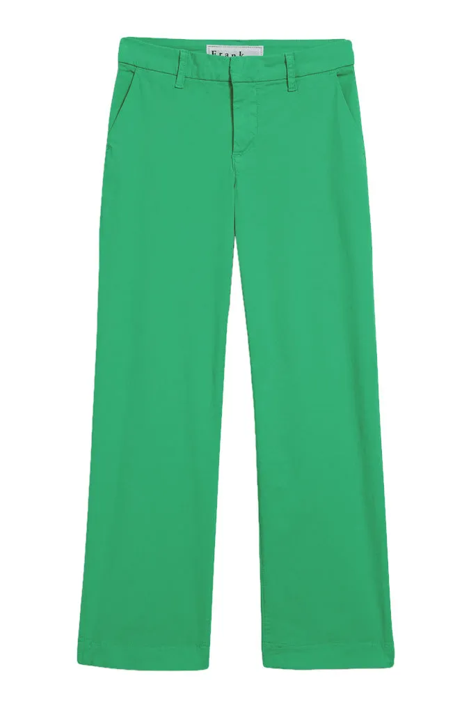 Frank & Eileen Westport Italian Wide-Leg Chino in Kelly Green Chill Fit LightweightWeave