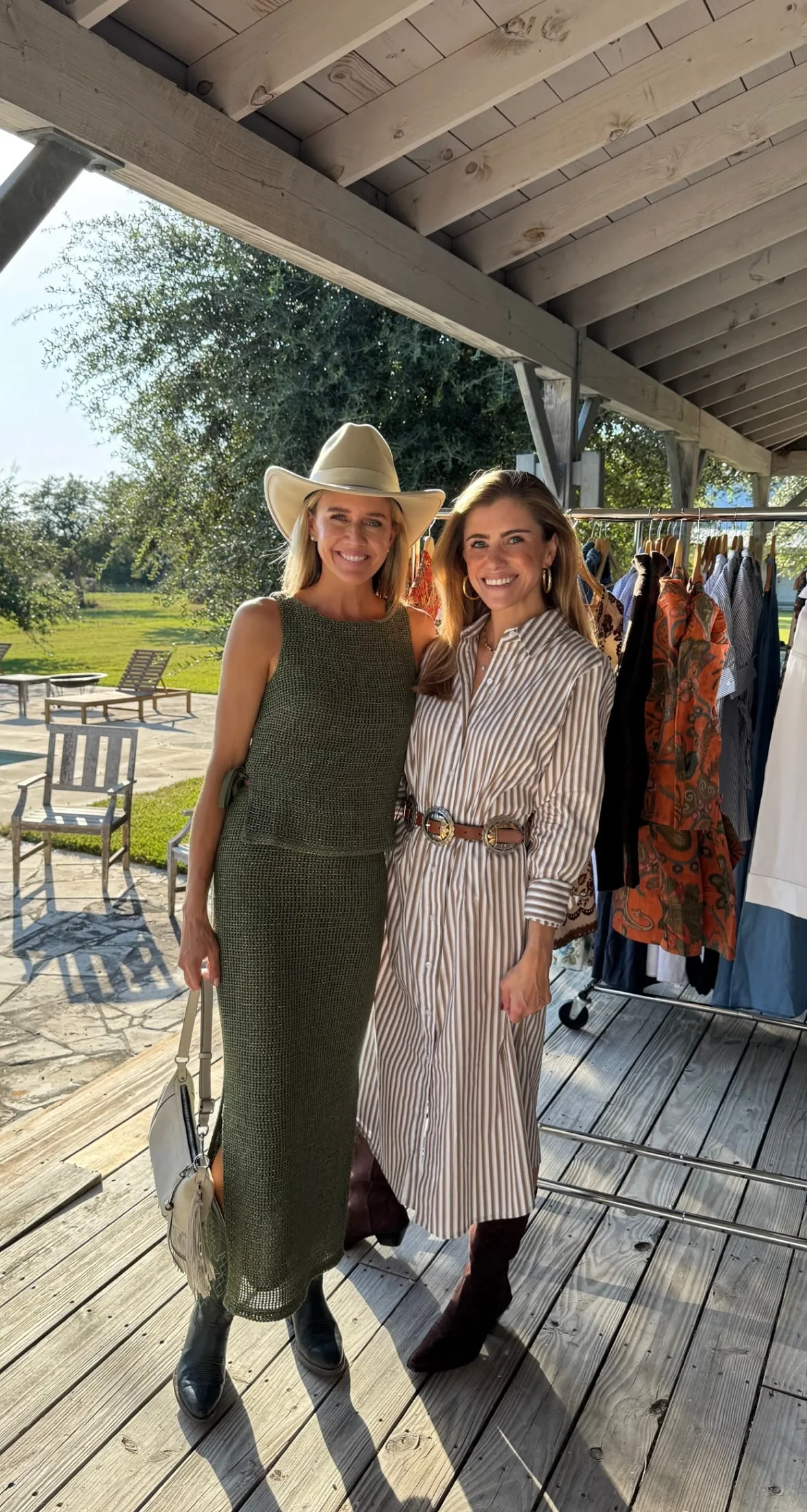 Flap-Detail MASON'S DAUGHTER | Sutton Shirtdress, Camel and White Striped