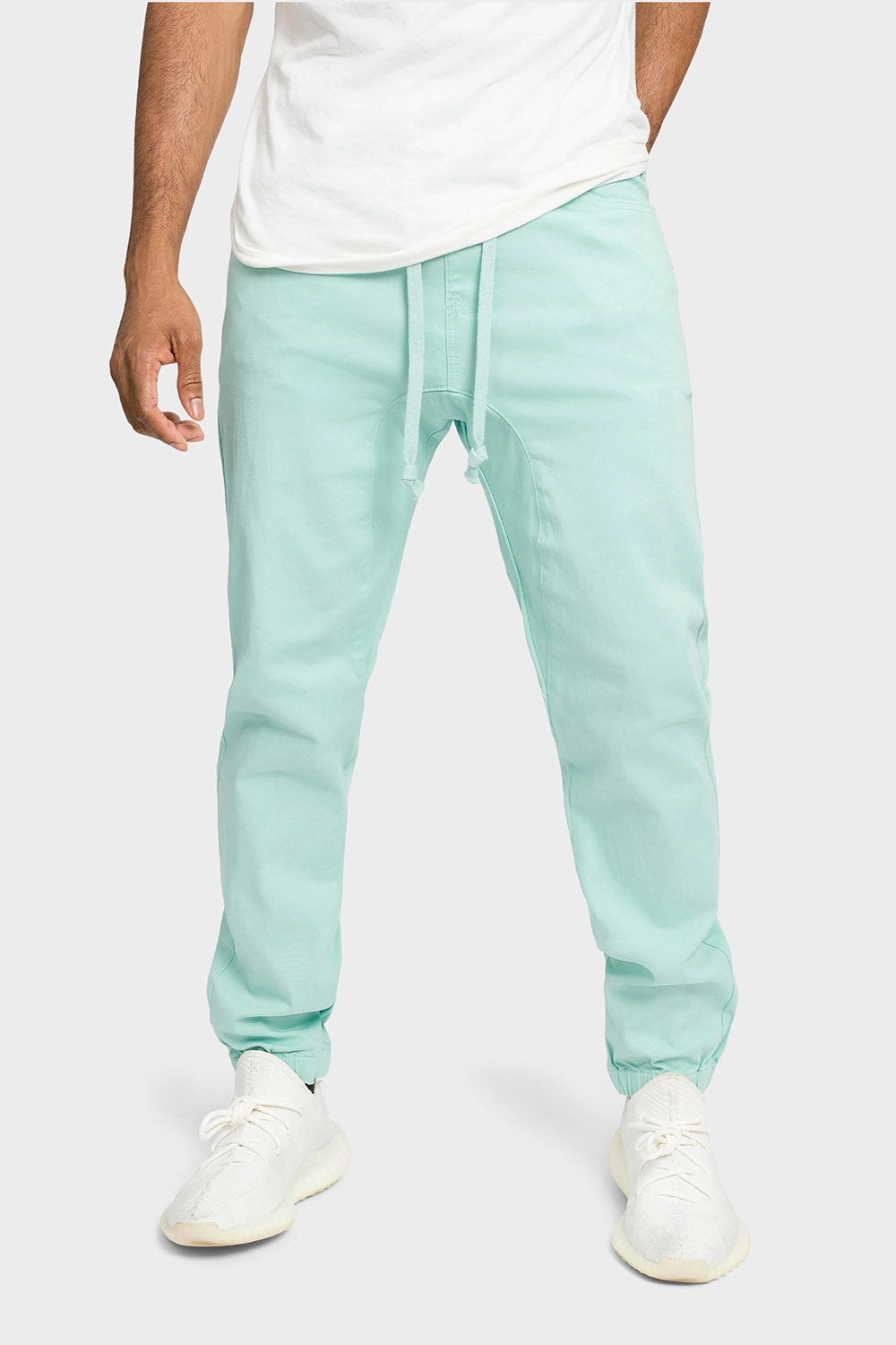 Sleek and Soft Polyester fabric Men's Jogger Twill Pants (Mint)