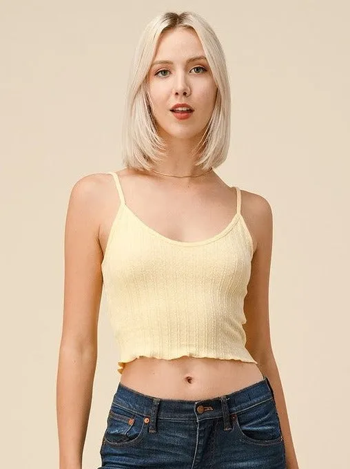 Exposure Rib Cotton Cami EcoFriendly Material Double Layered Fabric