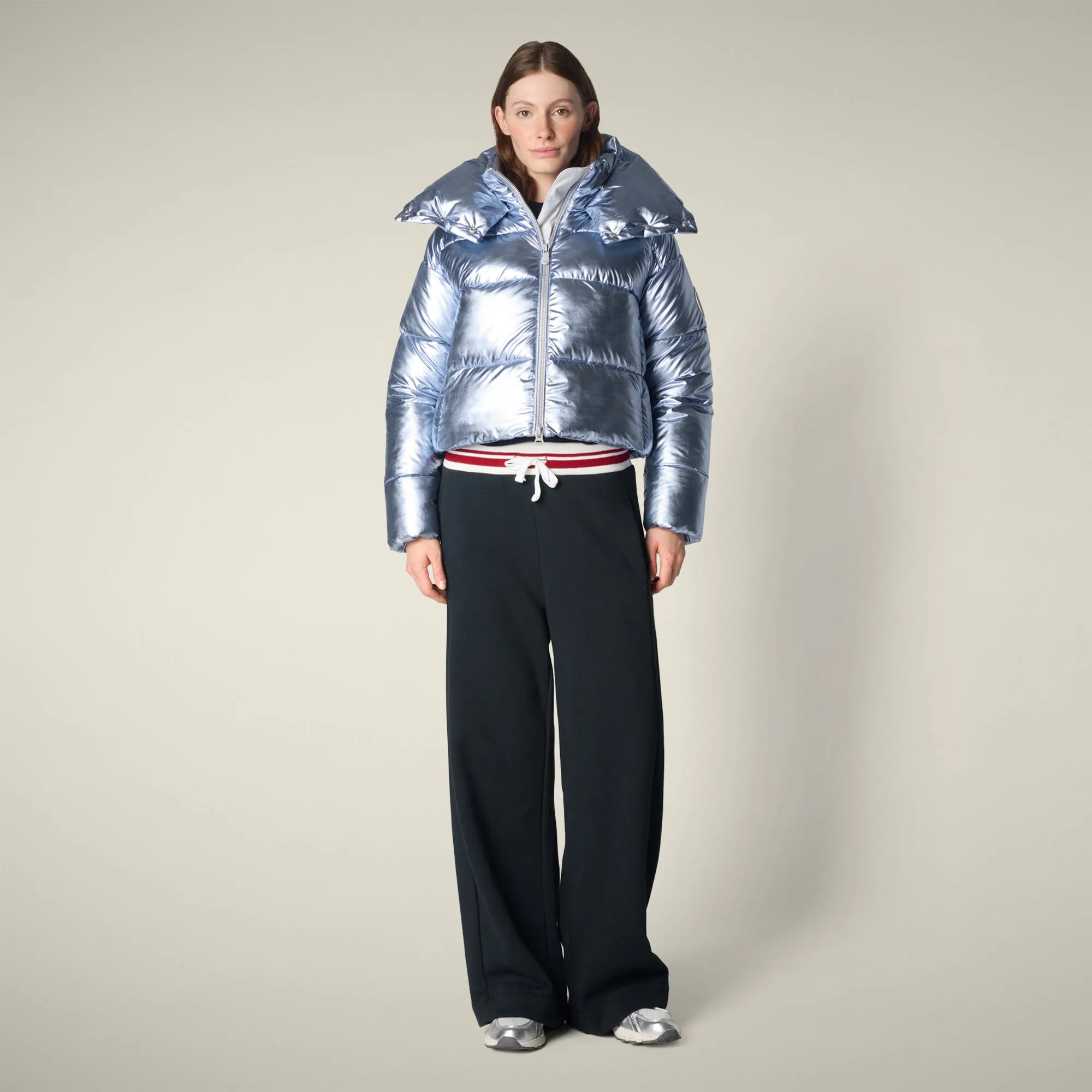 Women's Animal free puffer Jacket Giselle in ice blue Polished Casual