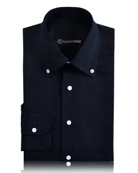 Navy Blue Linen Shirt Vintage Wash