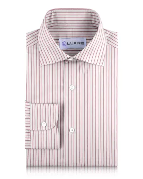 Stylish Element Refined Aesthetic White Red Pin Stripes Linen