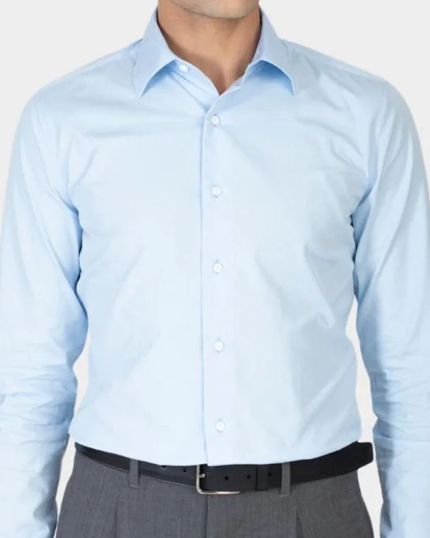 Sky Blue Poplin 120/2 Fashion Comfort