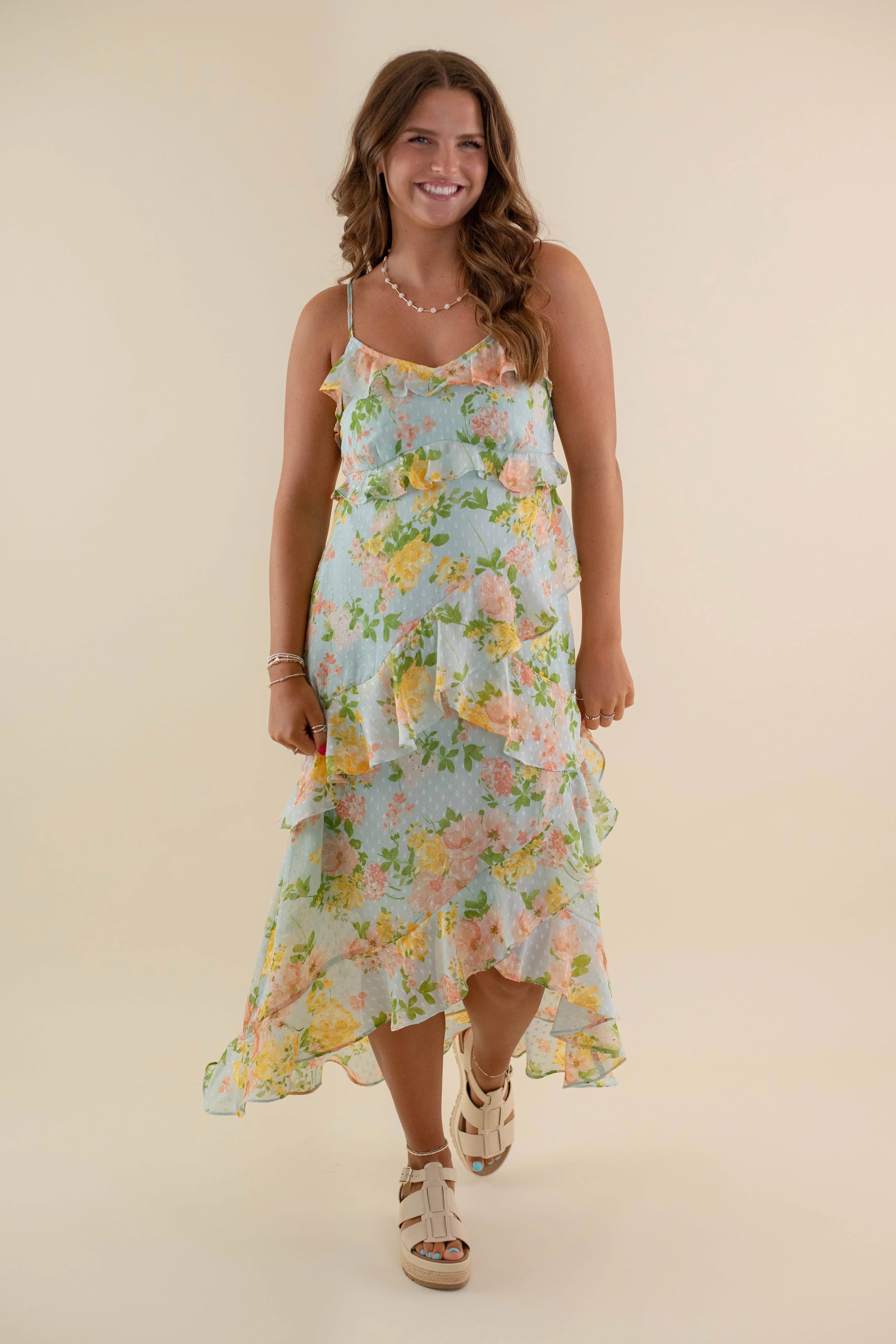 Flawless Waist Fit Classic Layering Let's Be Clear Midi Dress