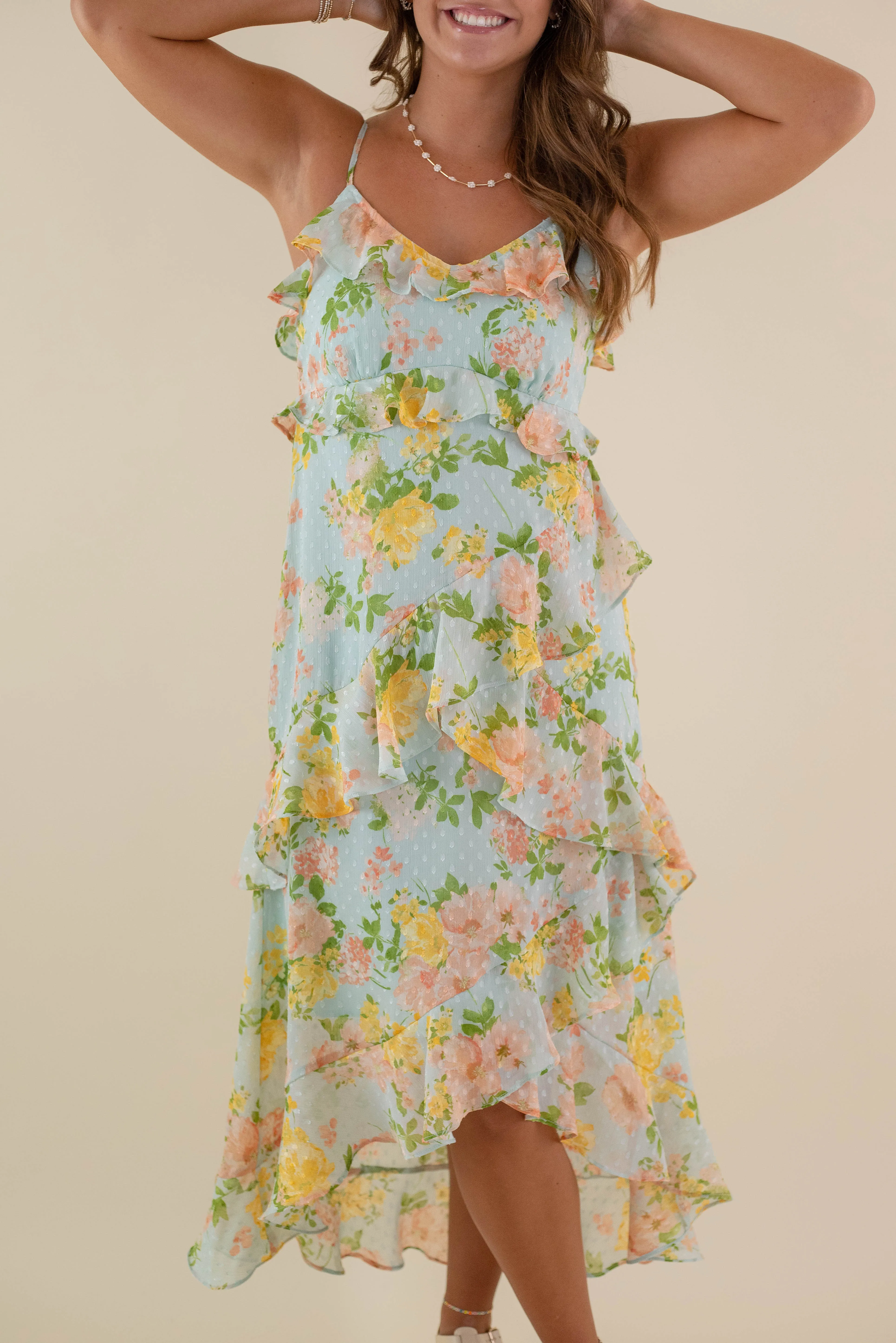 Let's Be Clear Midi Dress Nature Glow Flattering Look Fit