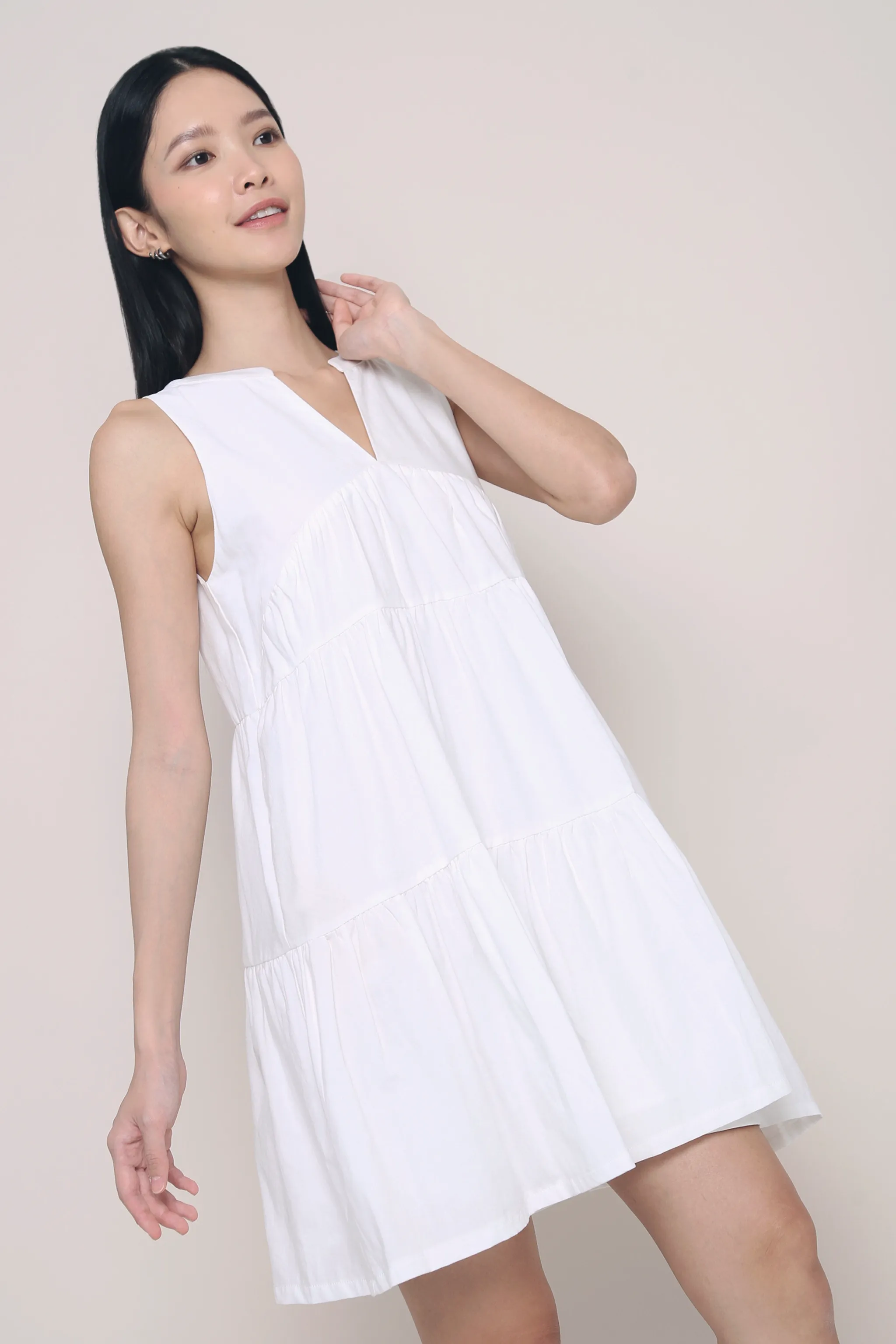 Elegant Look Good Feels Tiered Dress White