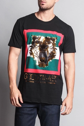 Good Times Tiger T-Shirt ZipClosure Sporty Style