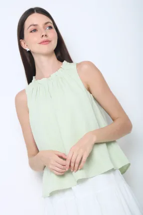 Ultraviolet Protection Finish Graceous Ruffles Blouse Sage