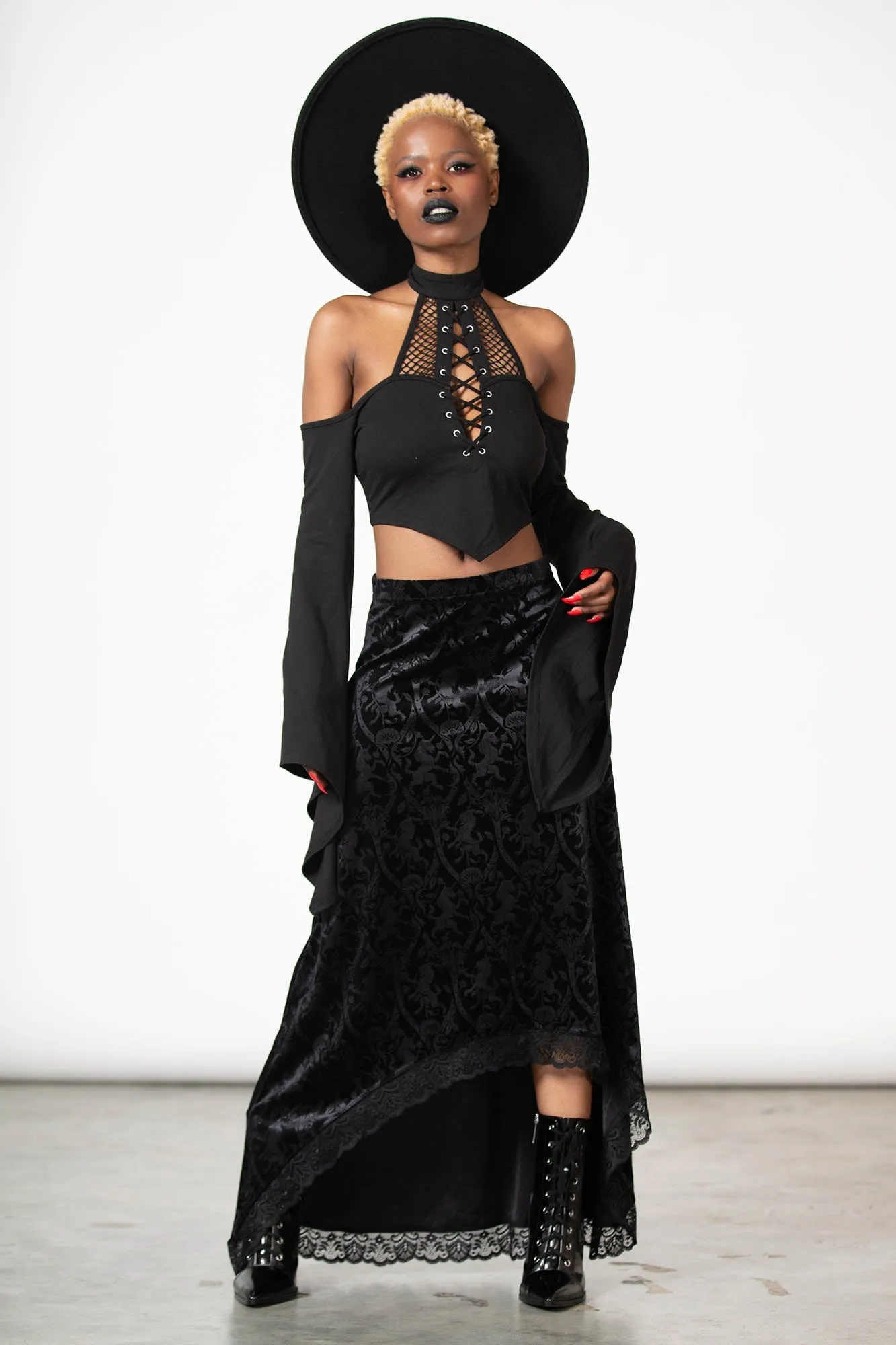 understated look Synthetic Blend Grailed Maxi Skirt [B]