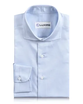 Brembana 2-Ply Giza Sky Blue Business Twill Shirt Tall friendly Non Restrictive Fit