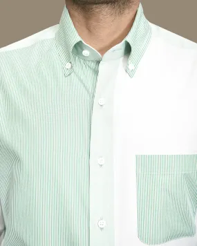 Versatile Layering Piece Premium Option Green White Cotton Fun Shirt