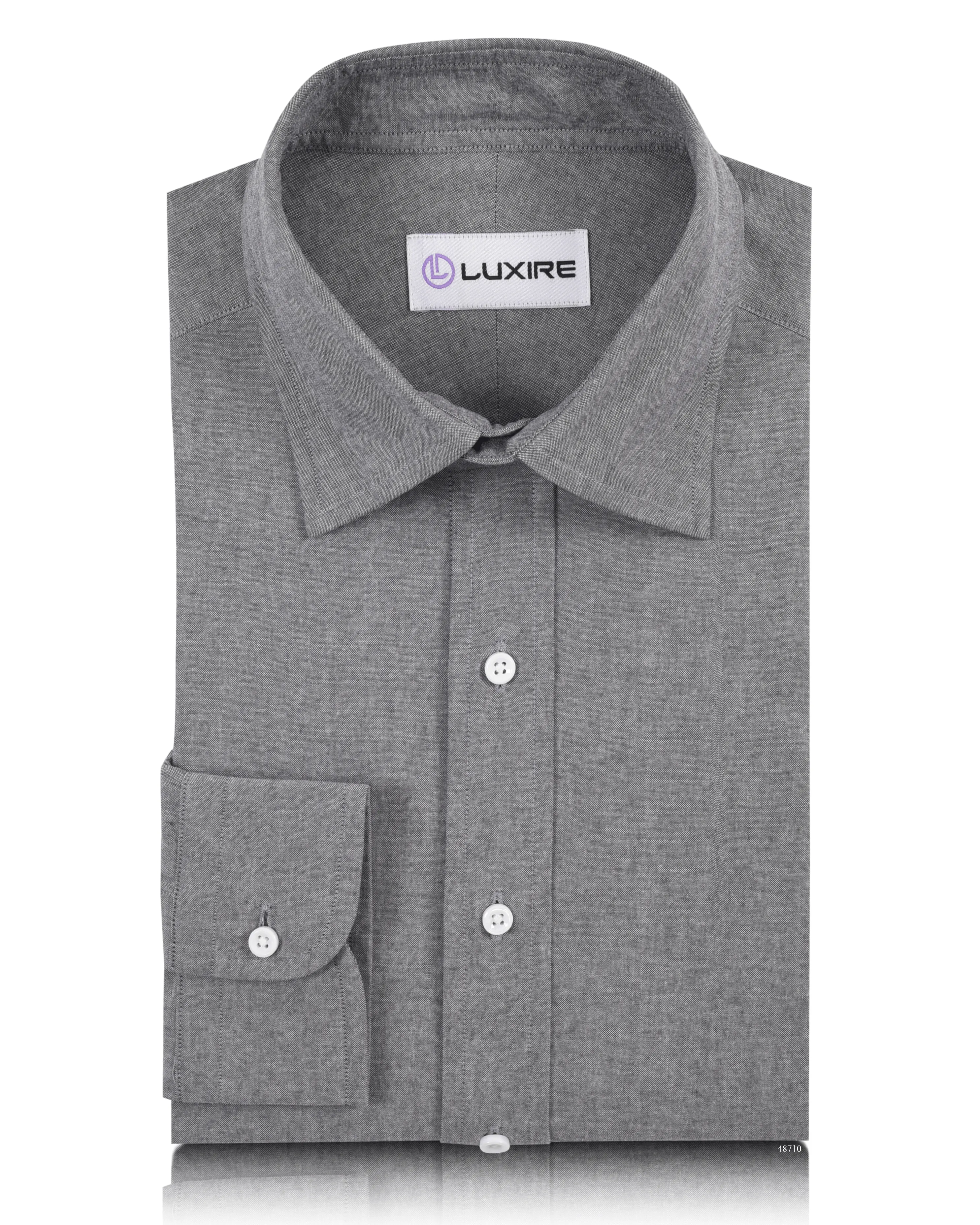 Matte Look Grey Heathered Chambray Shirt