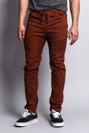 Men's Jogger Twill Pants (Mocha) Active Lifestyle No Iron