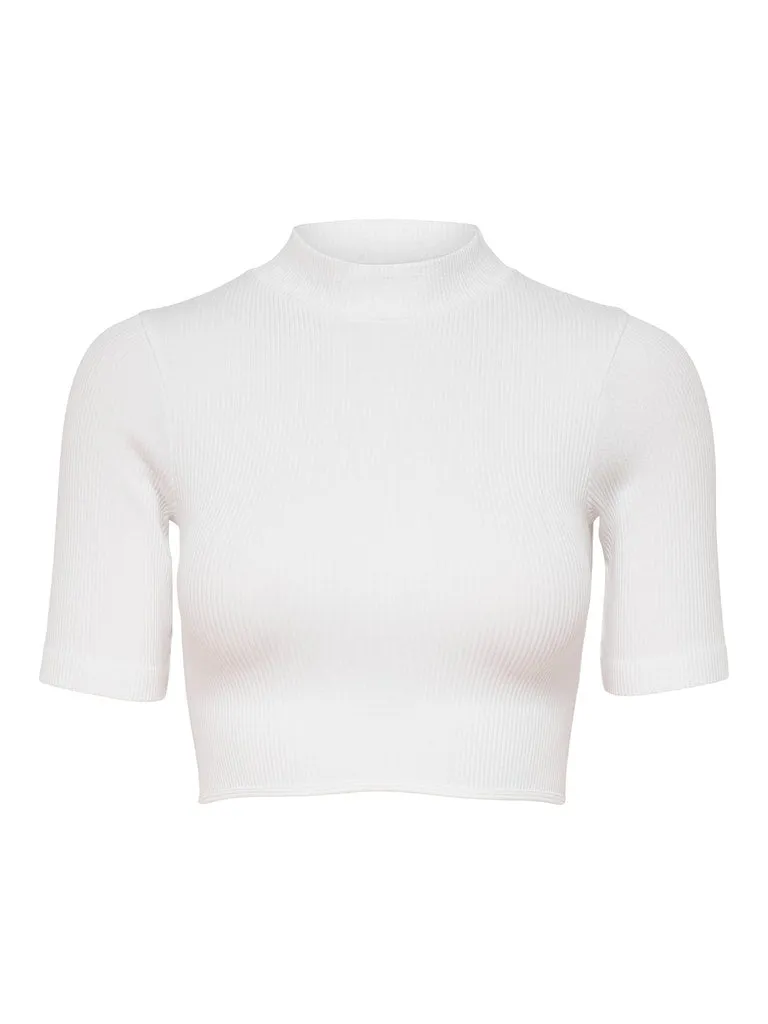 Gwen Rib Tie Back Crop Top Stretch Fit Top