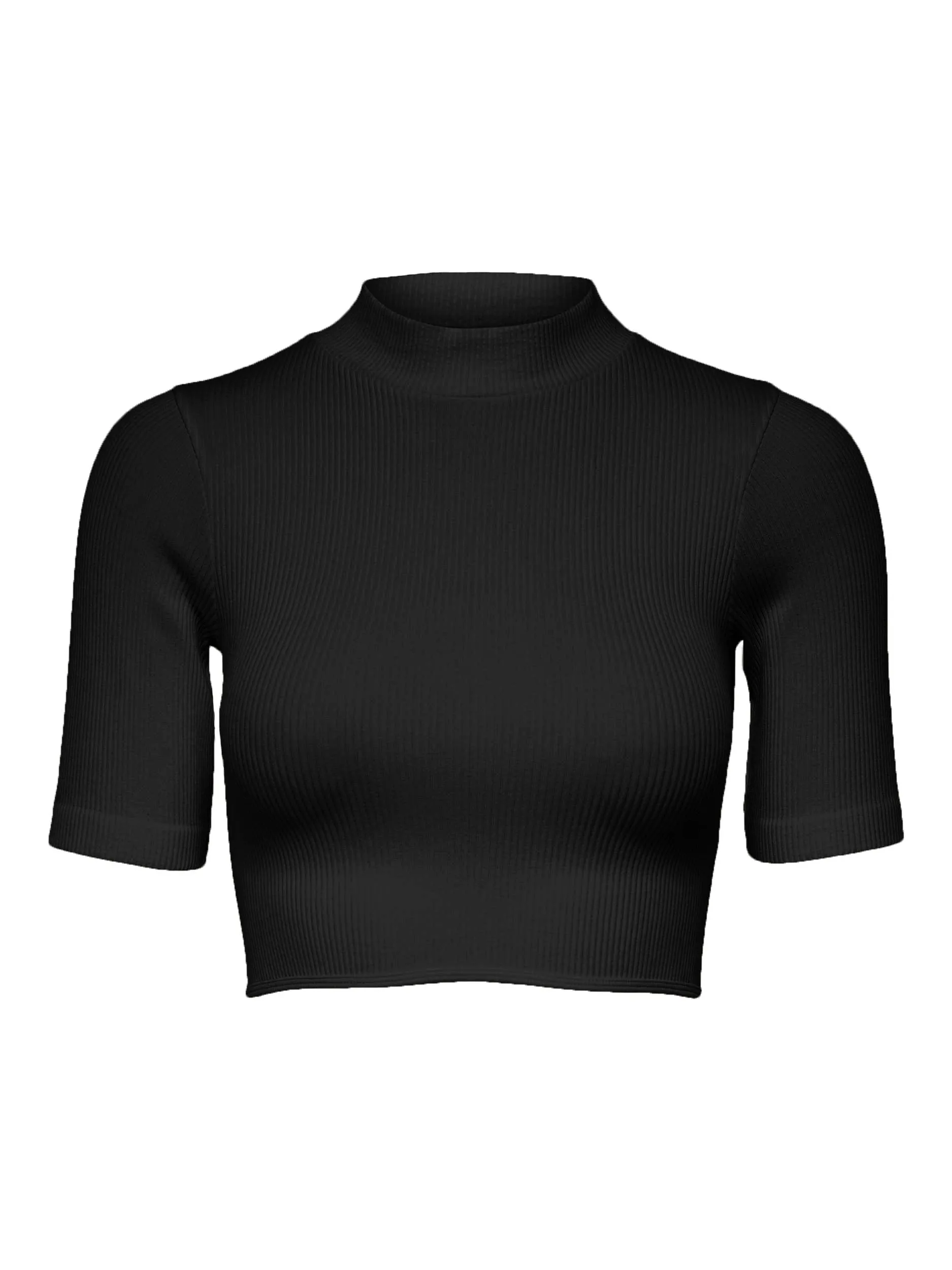 simple design MultiPanel Design Gwen Rib Tie Back Crop Top