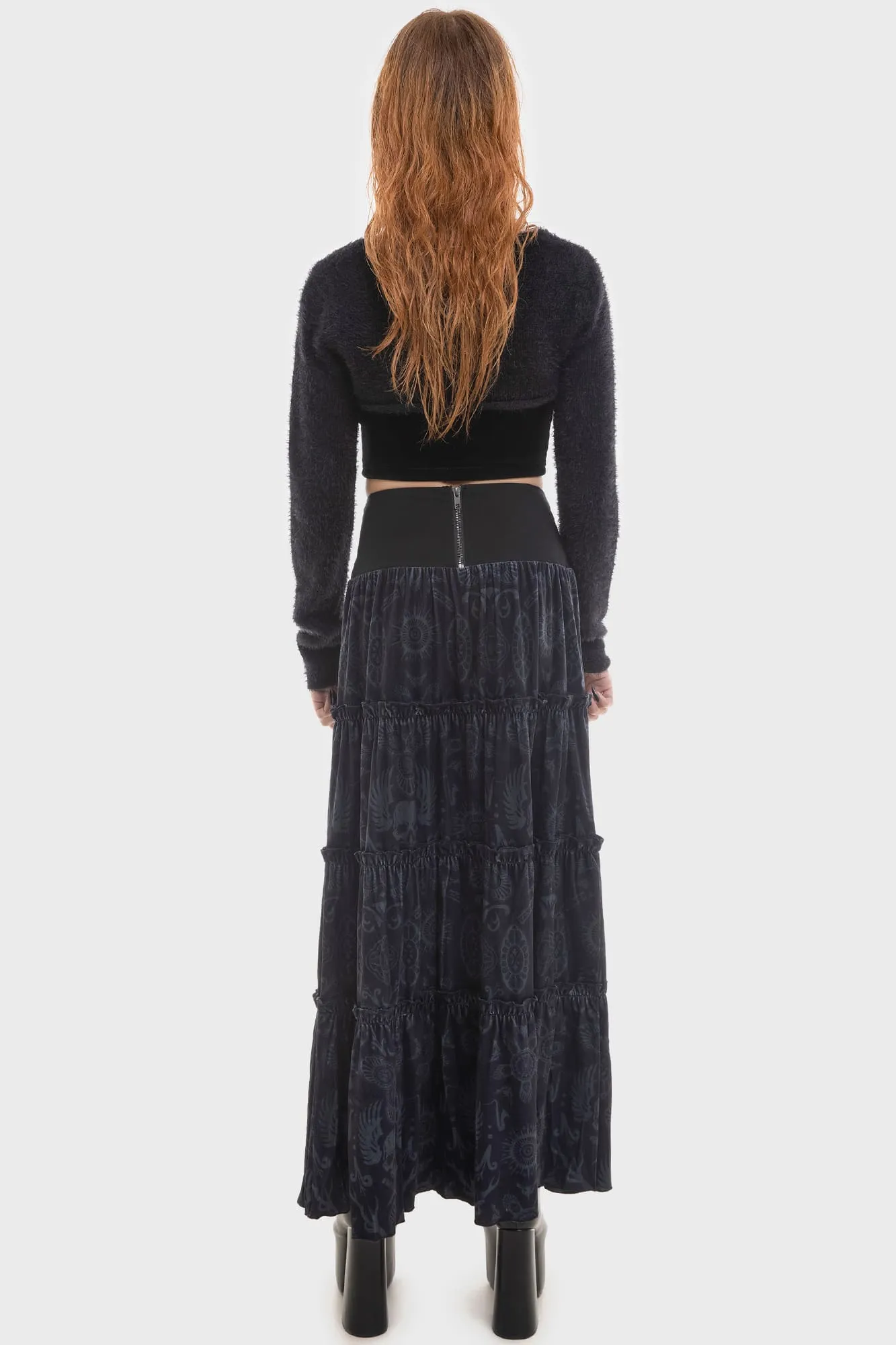 Influencer Style Half Vamp Maxi Skirt