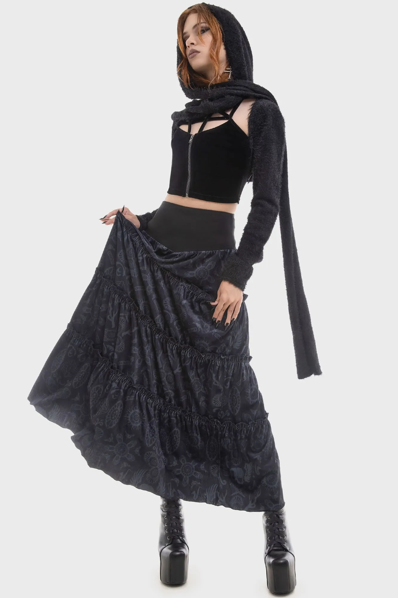 Half Vamp Maxi Skirt Chic Look Everyday Essential