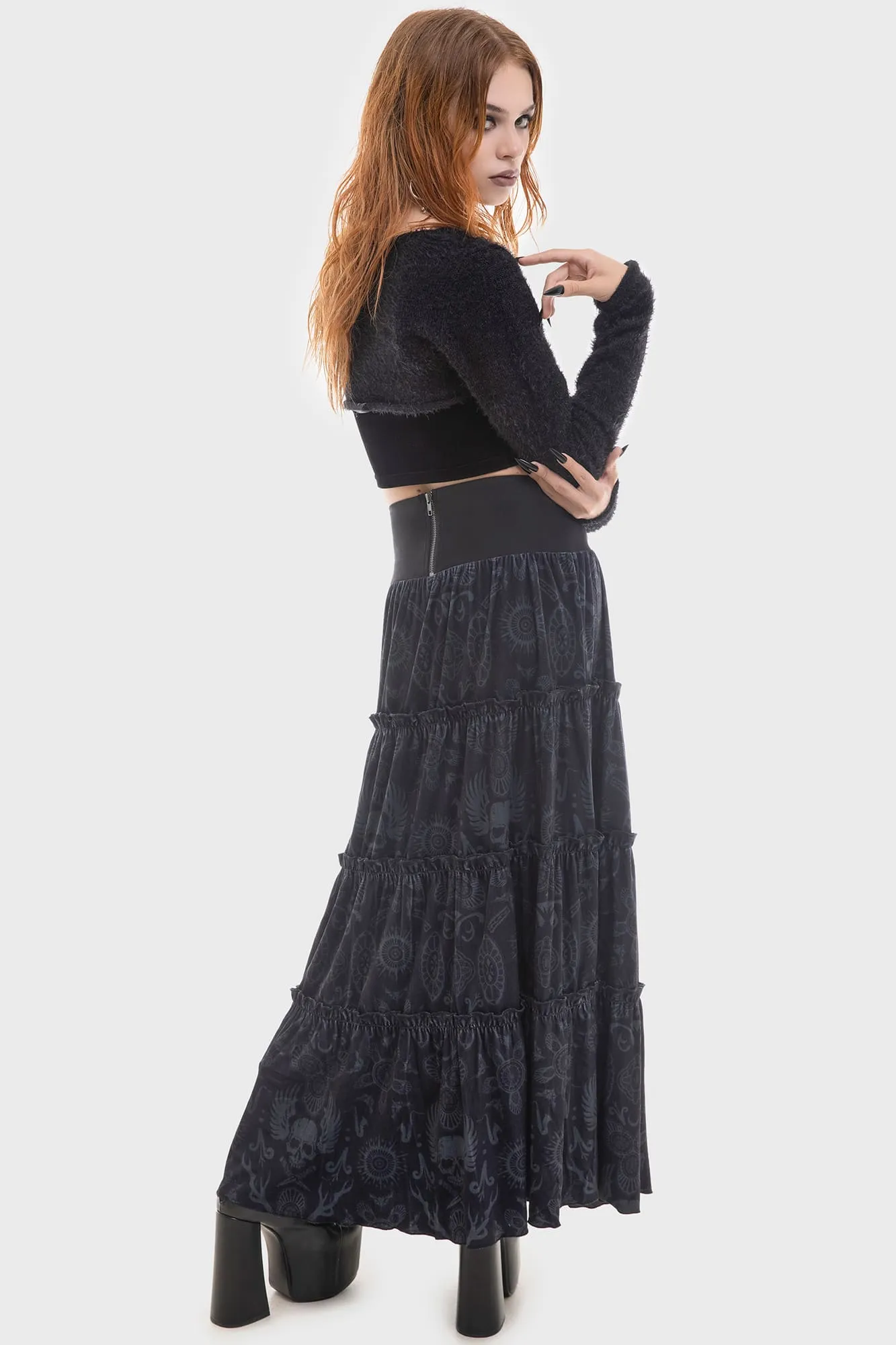 Half Vamp Maxi Skirt Weekend Outfit Leg Elongating