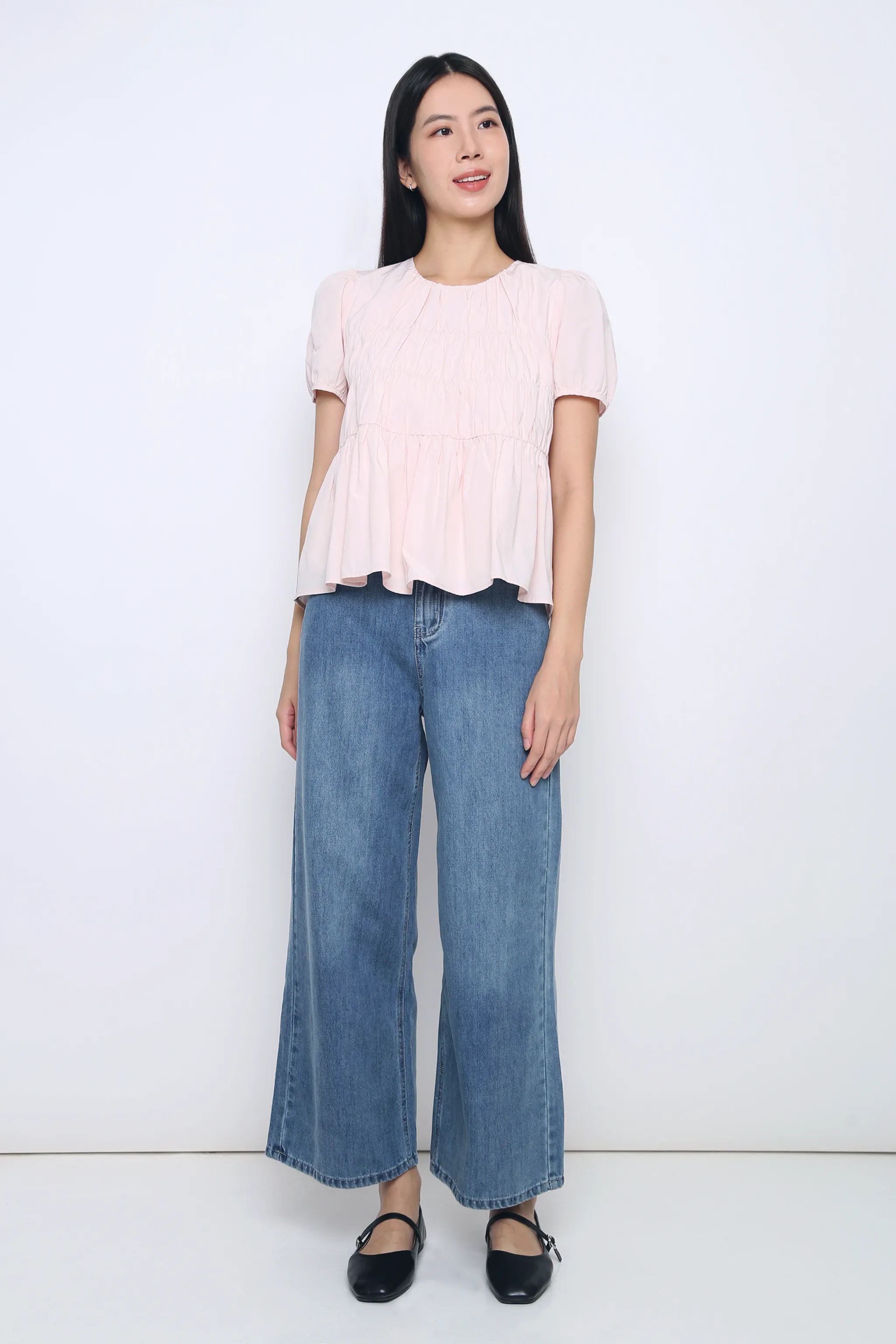 AllDaySoftness Halo Ruche Blouse Powder Blush