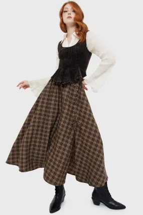 Haven Hollow Skirt [BROWN TARTAN] Functional Fashion