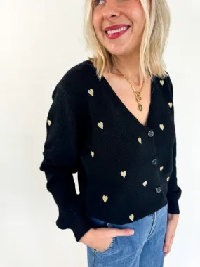 Heart of Gold Button Cardigan Sophisticated Knit Temperature Regulating Fibers