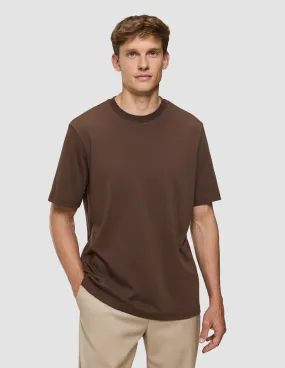 Heavy Box Fit T-shirt Saddle Brown Breathable Stretch Retro Style