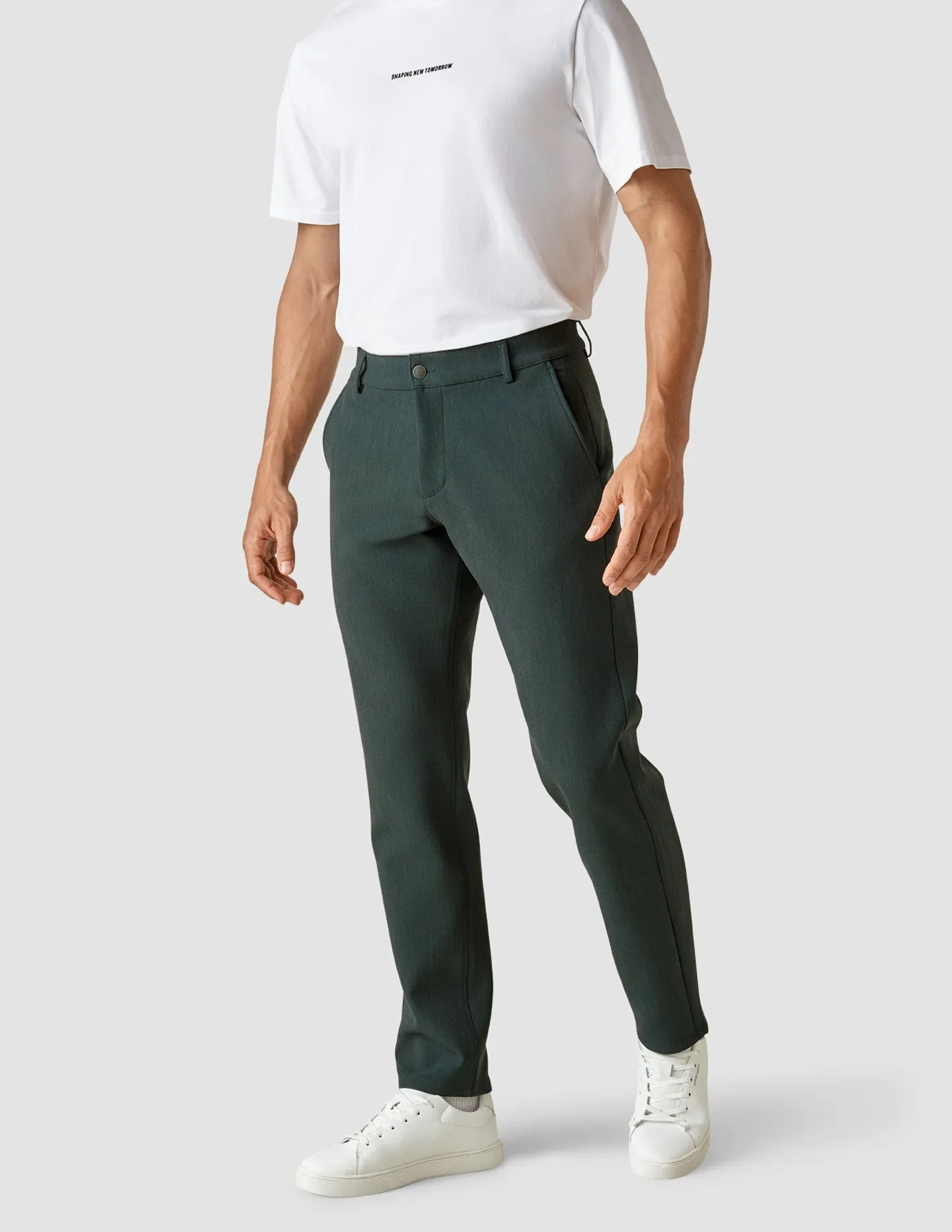 Effortless Comfort Heavy Edition Pants Regular Deep Green Melange 2.0