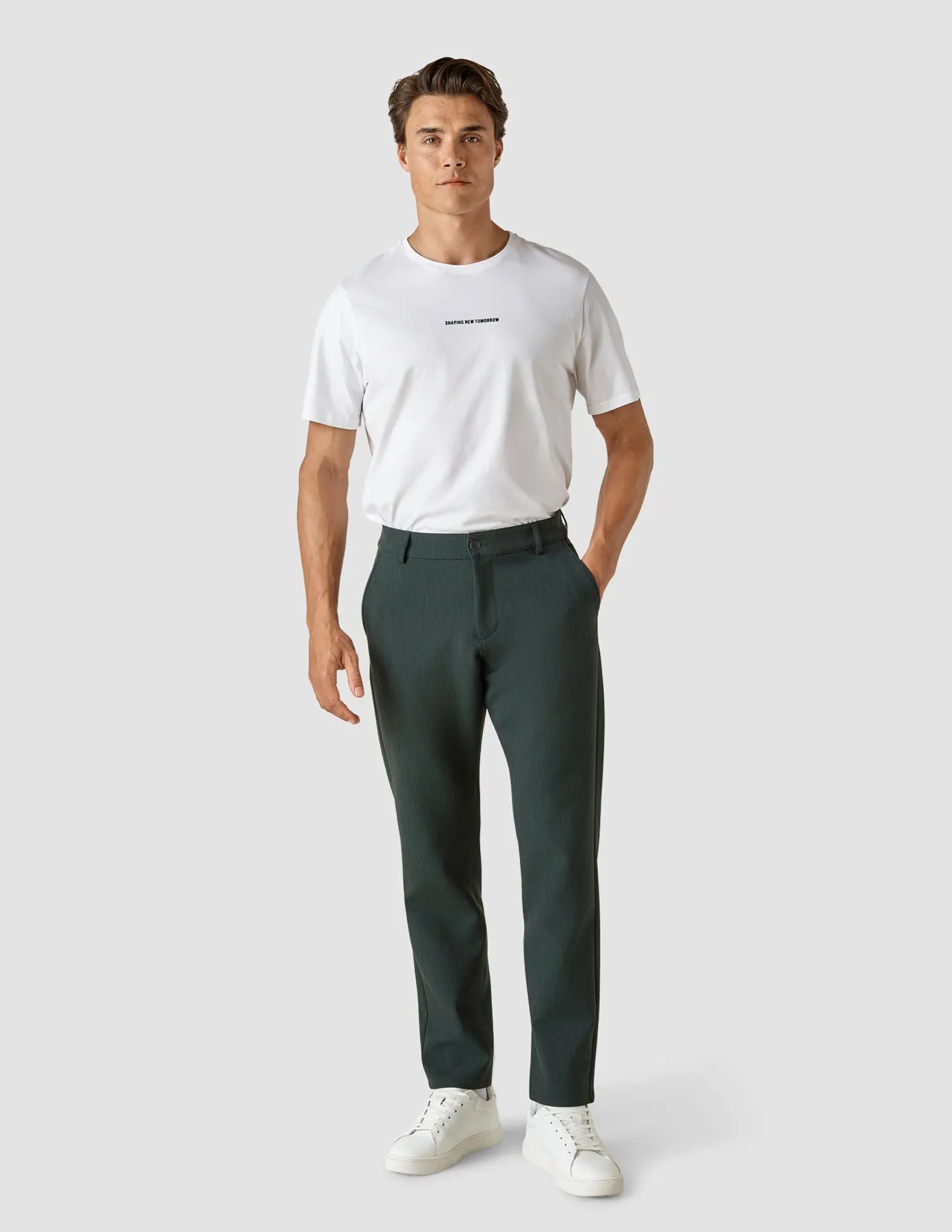 Chafe-Free Fit Sleek Cut Heavy Edition Pants Regular Deep Green Melange 2.0