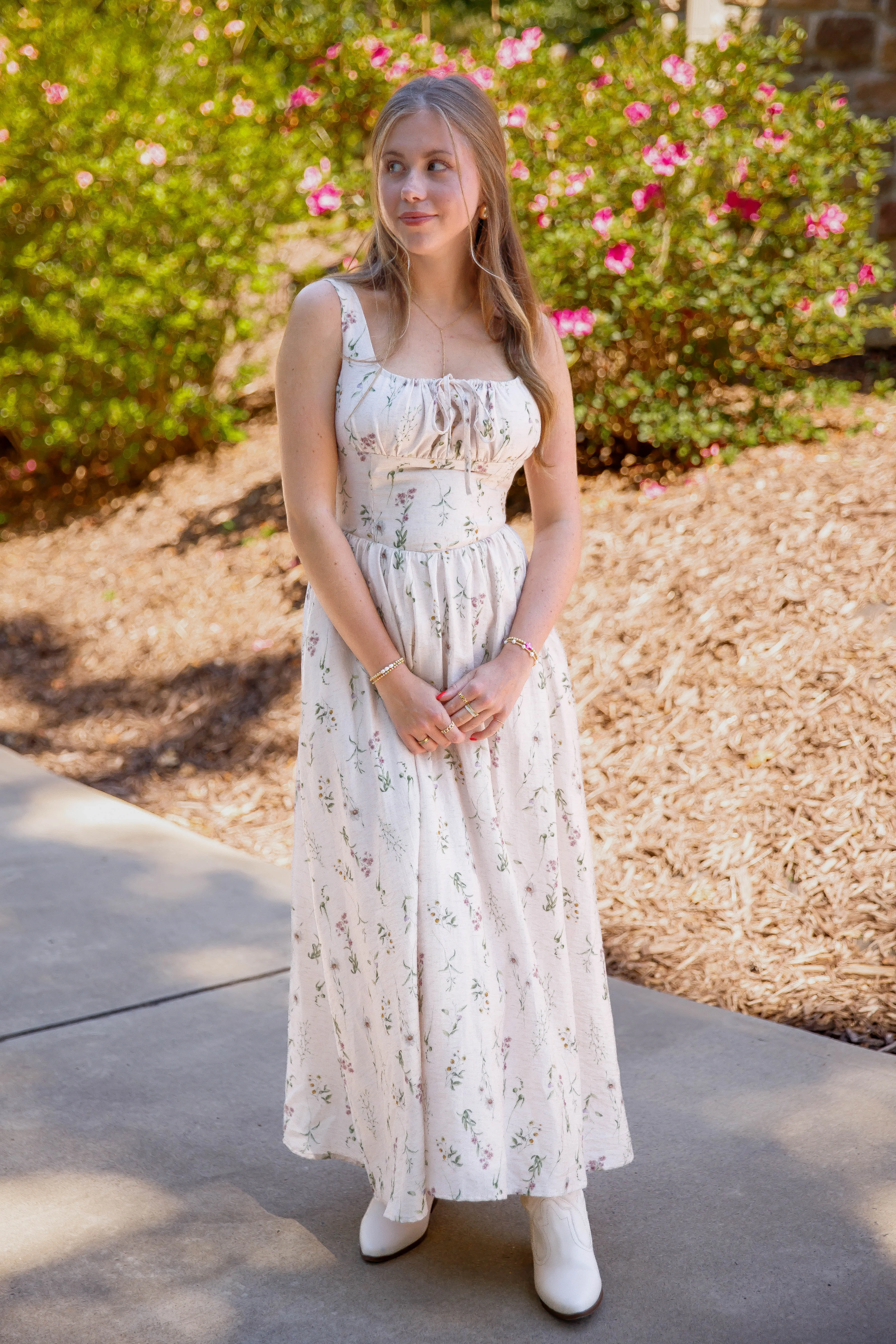 Linen Love Neutral Mood Hidden Treasures Midi Dress