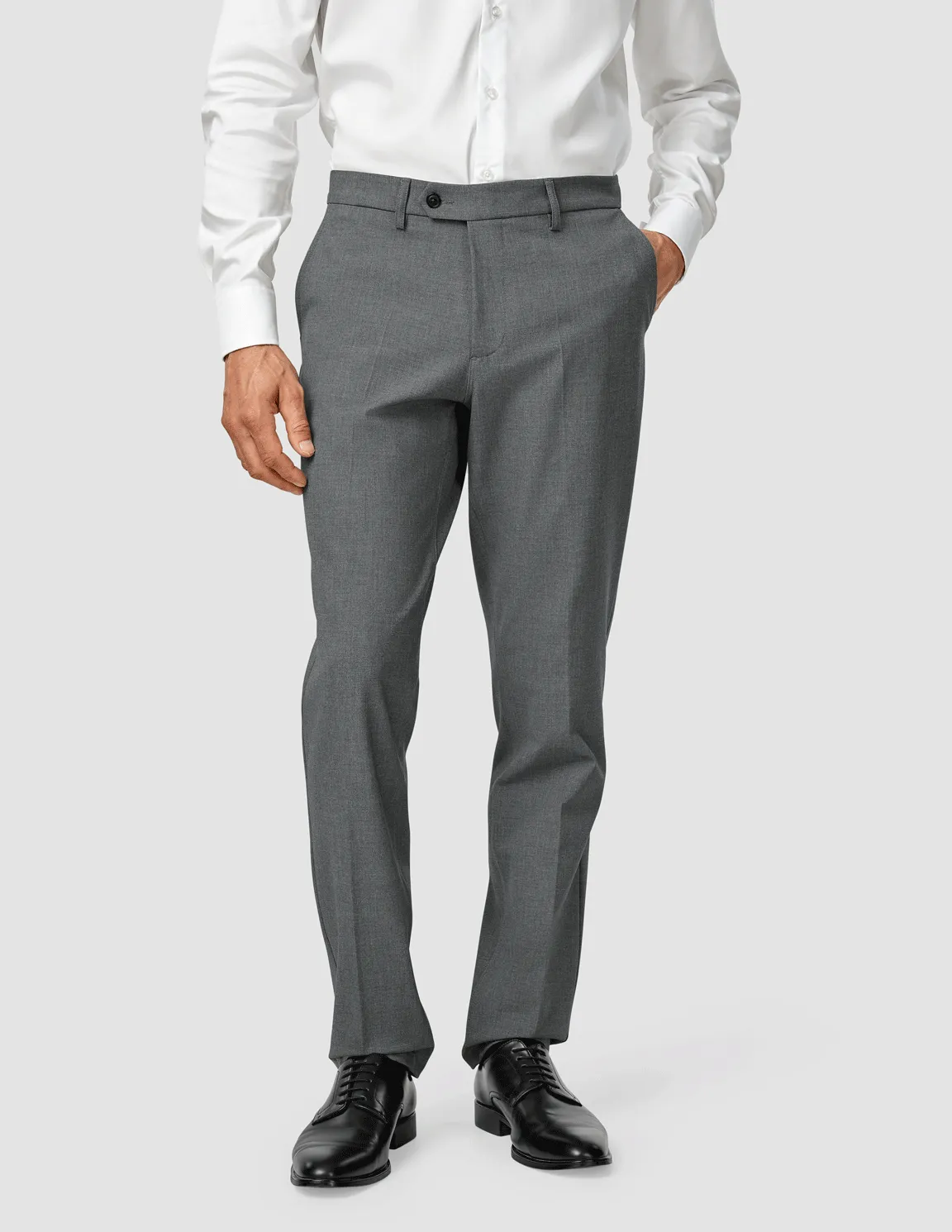 Perfectly Relaxed Perfect Comfort Fit Essential Suit Pants Regular Dark Grey Melange