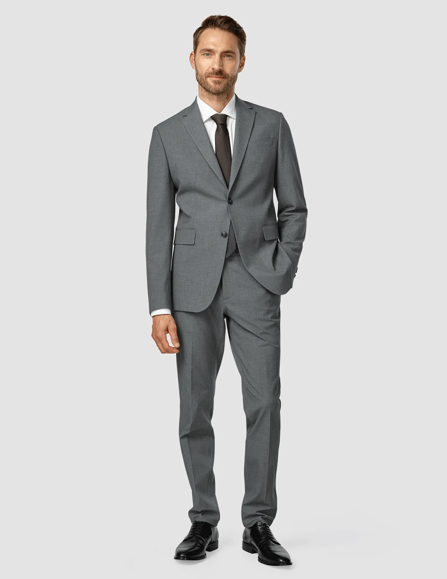 Essential Suit Pants Regular Dark Grey Melange Casual Active